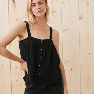 Jenni Kayne | Cypress Cotton Gauze Tank Black Size S